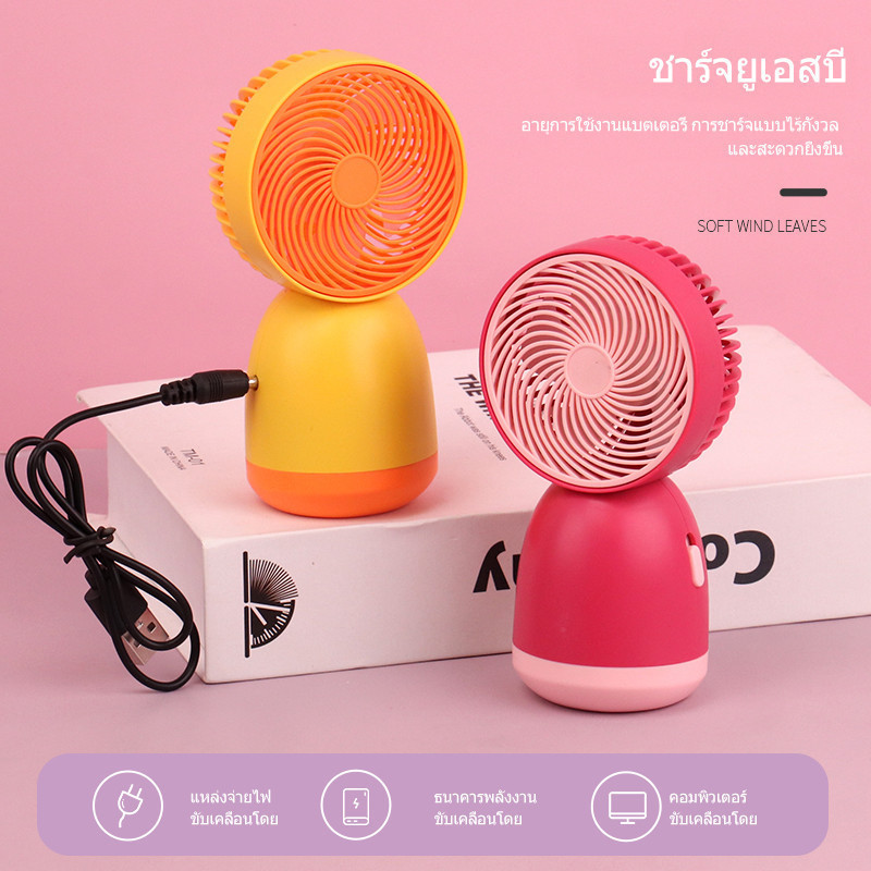 พร้อมส่ง!!พัดลมมินิ USB ขนาดกระทัดรัด พกพาสะดวก Mini Portable fan สีพาสเทล ดีไซน์น่ารัก พัดลมมือถือE65