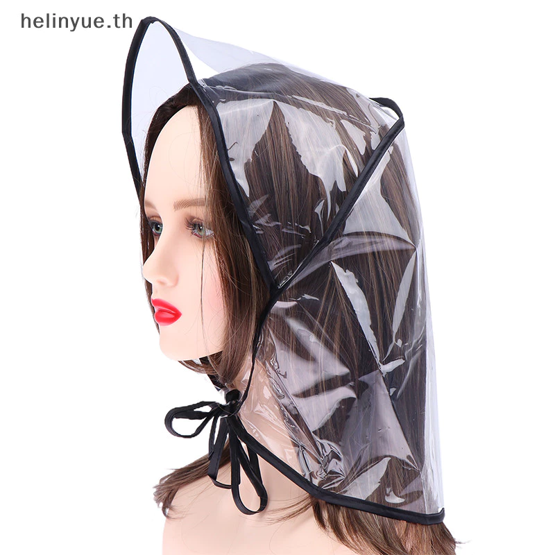 Helinyue หมวกกันฝนพลาสติกสำหรับผู้หญิง thumbnail 4