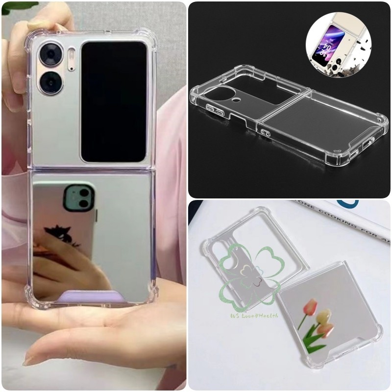 เคสพลิกกระจกแต่งหน้าแบบใสบางเฉียบ ต่อต้าน ค้นหา N3 N2 ปลอกพลิกสี่มุมป้องกันกันกระแทกฝาหลัง