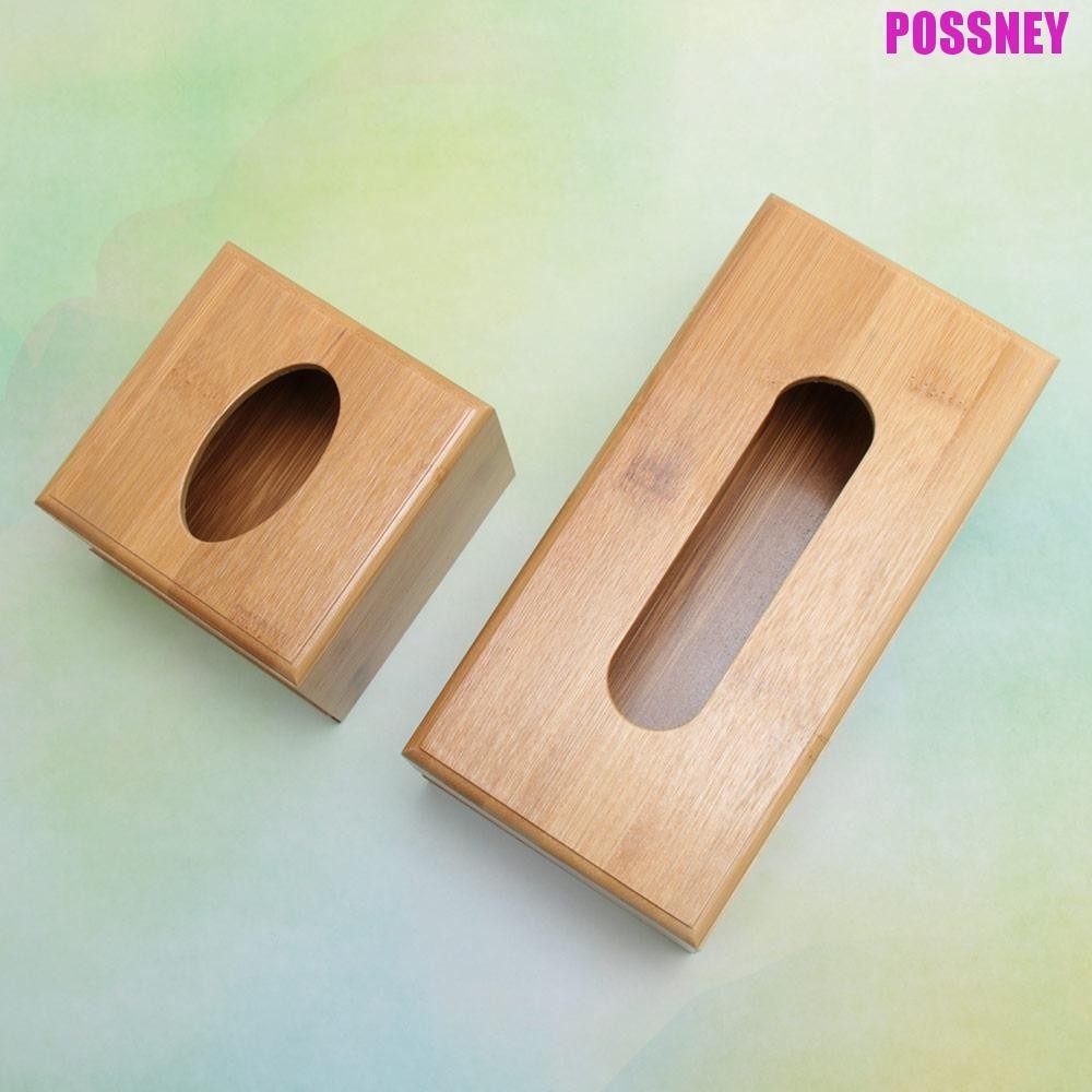 Possney ชั้นวางทิชชู่ Home Office Table Decorative Desktop Organizer ร้านอาหารตะวันตกที่ใส่ผ้าเช็ดปากไม้ไผ่