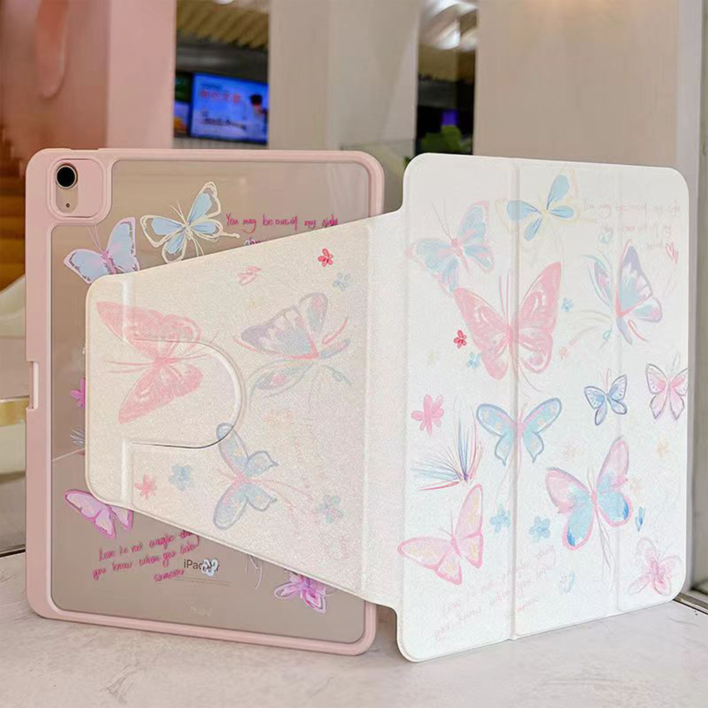 เคสไอเเพด360°หมุนตั้ง/นอนได้ for Gen10 Air4 Air5 gen7/gen8/gen9 10.2 pro11 gen5/6 ช่องใส่ปากกาทางขวา พับได้ ipad case