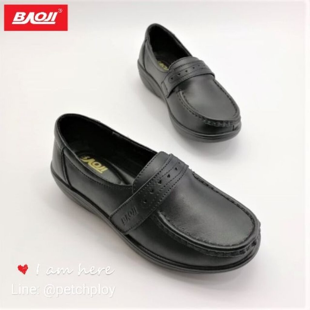 (BJW690) BAOJI รองเท้าคัชชูผู้หญิง รองเท้าทางการ บาโอจิ สีดำ Size 37-41 BJW690 BJW444