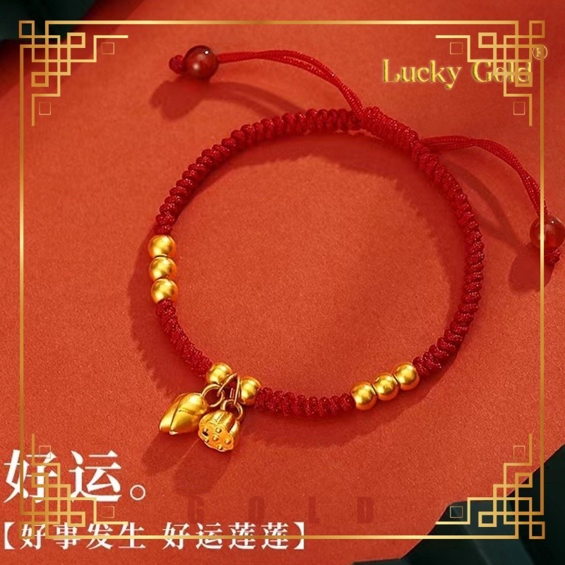 [Lucky Gold]สร้อยข้อมือดีไซน์ผู้หญิง Lucky Two-World ใหม่ Lucky
