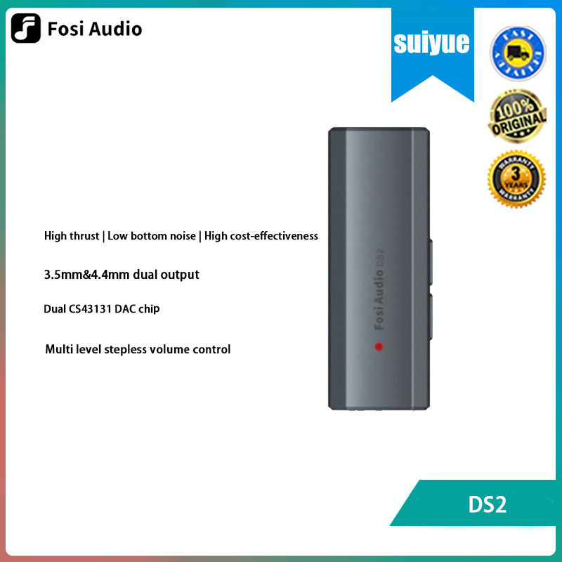 Fosi Audio DS2 DS512 HiFi DAC เครื ่ องขยายเสียงหูฟัง Mini Audio USB DAC Amp รองรับ 32bit/768kHz พร ้ อม 3.5 มม . และ 4.4 มม.เอาต ์ พุตคู ่