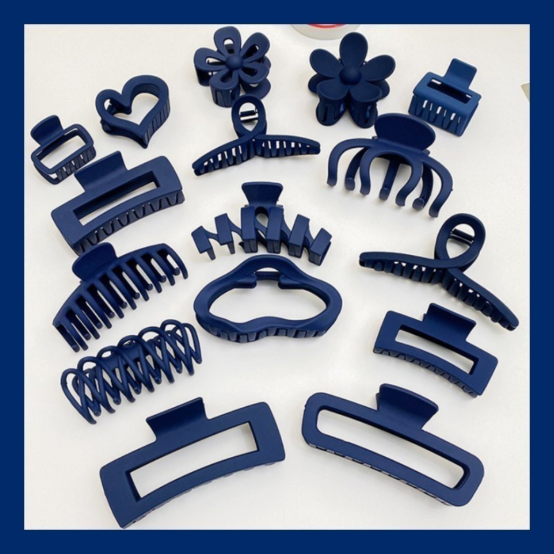 ขนาดใหญ่น้ําเงินชุดอะคริลิเคลือบกิ๊บหญิงเกาหลีที่เรียบง่ายสง่างามอเนกประสงค์ดอกไม้แฟชั่นฉลามคลิปกิ๊บอุปกรณ์ผม