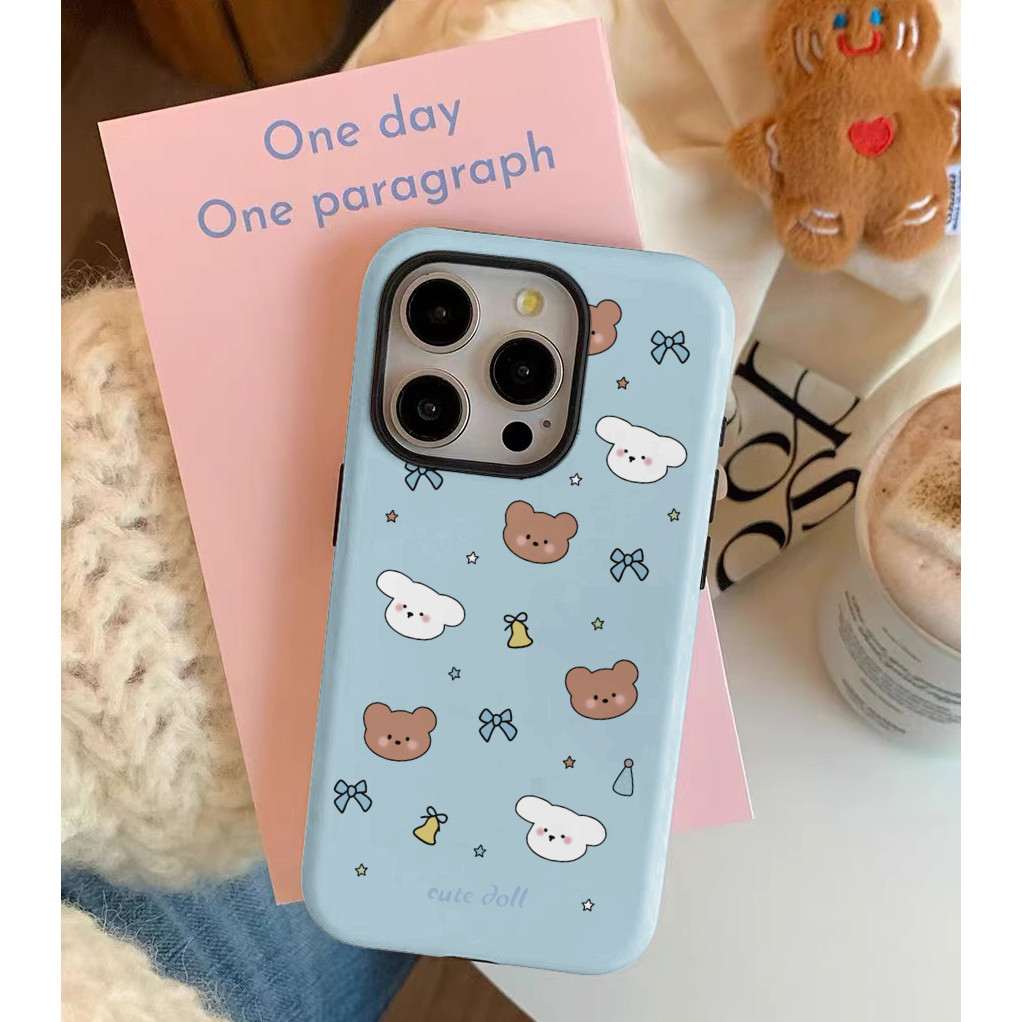 หมีน ่ ารักเคสโทรศัพท ์ สําหรับiPhone15ProMAX 15Plus 15 14 14Pro 14ProMax 13 12 XSMAX 7PLUS 2 PCและTPUกรณี