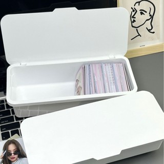 ⚪ กล่องเก็บอุปกรณ์แต่งหน้า มีฝาปิดกันฝุ่น กล่องเก็บของมินิมอ…