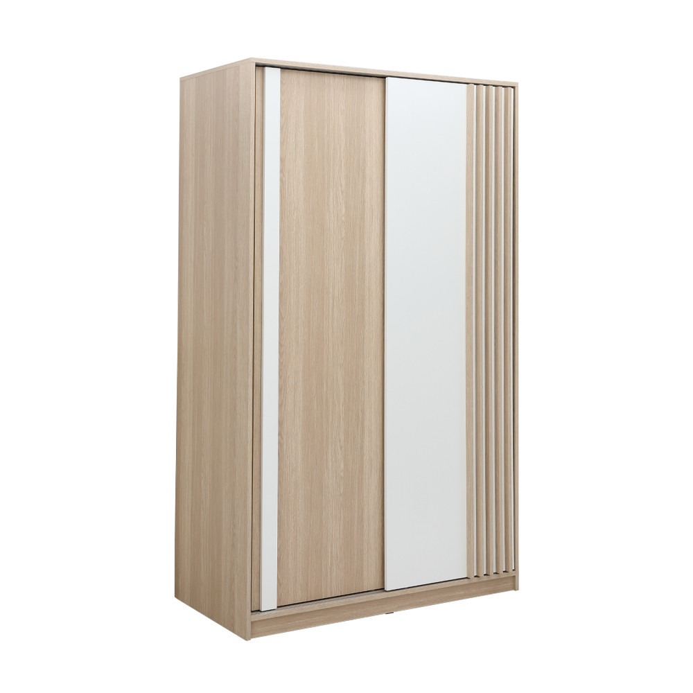 INDEX LIVING MALL ตู้เสื้อผ้าบานสไลด์ รุ่นวาร่า ขนาด 120 ซม. - สีเลอบาน่า โอ๊ค/ขาว