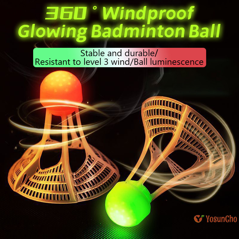 Yosuncho ] 1pcs Glow-In-The-Dark Windproof Glowing ลูกแบดมินตัน Super ทนทานพลาสติกไนลอนพร ้ อมไฟใหม ่