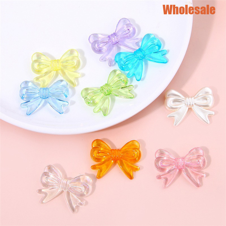 15 *19 มม.20PCS อะคริลิคลูกปัดหลากสีโปร ่ งใสโบว ์ DIY Handmade เครื ่ องประดับต ่ างหูอุปกรณ ์ เสริมวัสดุ