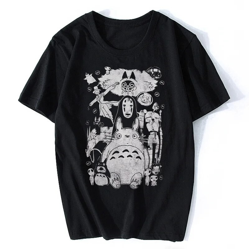 Studio Ghibli Movies Vintage T-shirt, Totoro Spirited Away Mononoke Miyazaki Tee S-5XL