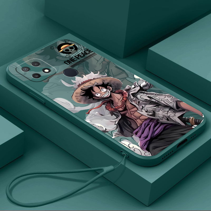 ปลอก OPPO A15 A15S A35 เคสโทรศัพท์พร้อมเชือกเส้นเล็กความงามซิลิโคน TPU Soft Shell การ์ตูนอะนิเมะ ONE PIECE ดีไซน์ใหม่กันกระแทก CASE
