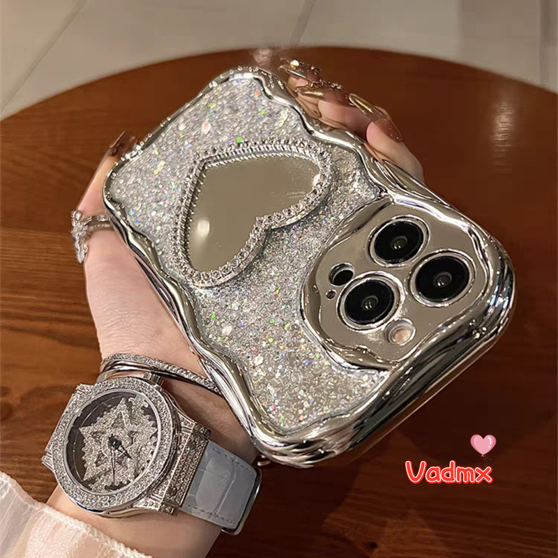 กระจกน่ารักblingสําหรับvivo V30 V29 Pro V27E V27 V25 V23 Pro V23E V21 V21S 5G V20 Pro Y16 Y02S Y73S S1 Y7S SoftกระจกGlitterฝาครอบกรณีกรณีเคสโทรศัพท์