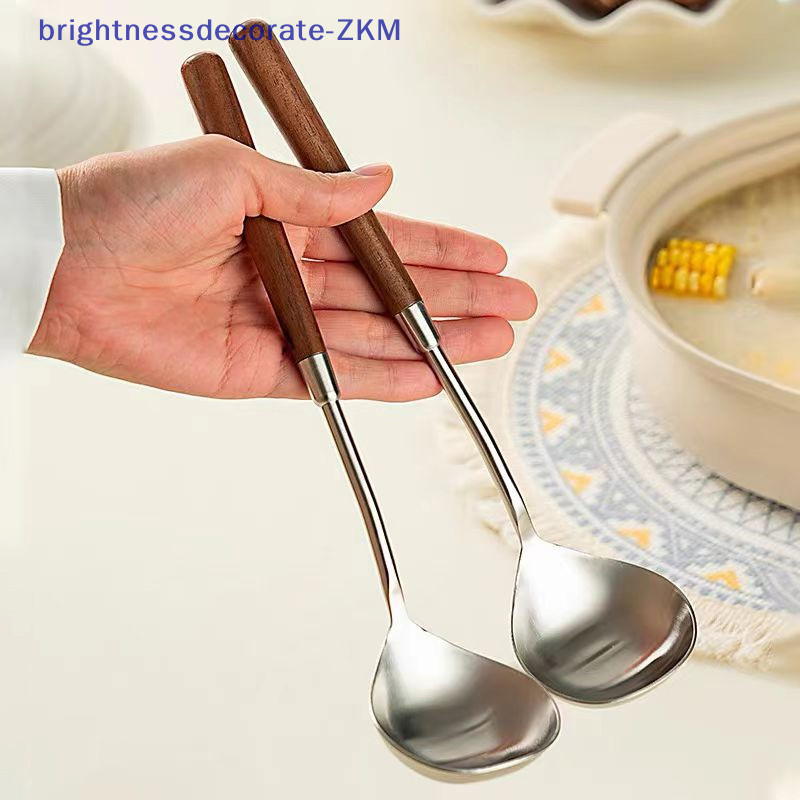 [brightnessdecorate ] สแตนเลสวอลนัทจับช ้ อนสุทธิสีแดง Golden Dinner ยาวกวนช ้ อนขนมหวานสําหรับอุปกรณ ์ ครัว Gadgets [TH ]