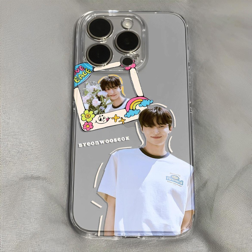 Byeonwooseok เกาหลี Actor ByeonWooSeok เคสโทรศัพท์ขอบตรง Soft Case เหมาะสําหรับ Apple iPhone15/14/13/12/11 Promax 6/7/8 Plus XS/XR