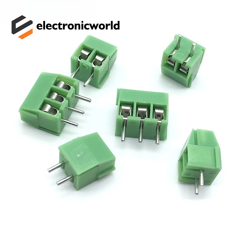 10pcs MG/KF350-2P 3P สีเขียว Pin สกรู Terminal Block connector KF350 3.5 มม.Pitch amphenol connector 250V/10A