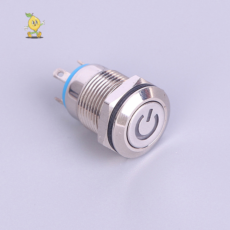 [mozh] 12 มม. 12V Latching Push Button โลหะสีดํา LED Power Momentary กันน้ํา. [TH] - รูปที่ 3