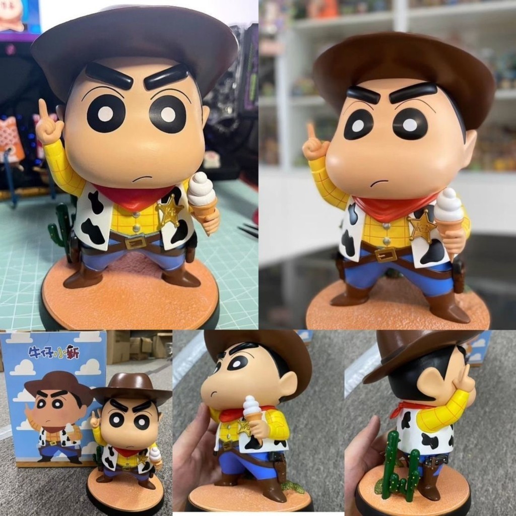 Crayon Shin-Chan COS Western Cowboy ตุ๊กตาการ์ตูนน่ารักเดสก์ท็อปตกแต่ง