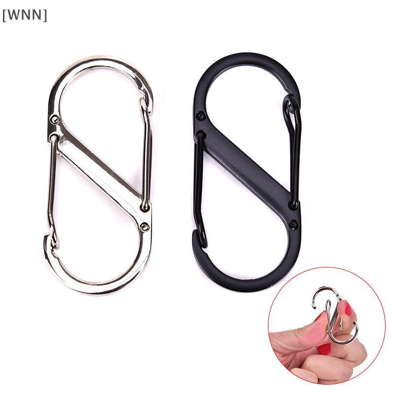 [WNN ]Ready Stock 1PC al คาราบิเนอร ์ กลางแจ ้ ง ตะขอรูปตัว S สแตนเลส Quickdraws TH
