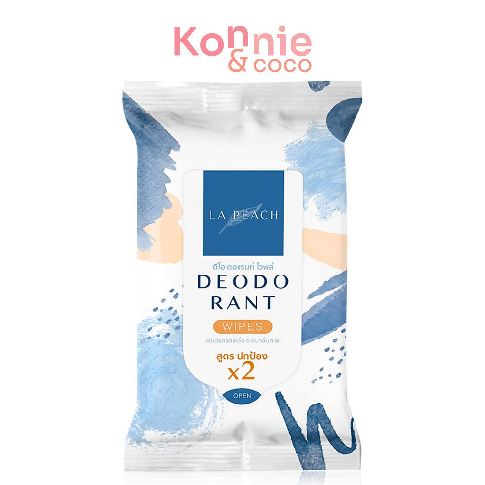 La Peach Deodorant Wipes Extra Care Double Protection 10 Sheets ลาพีช ผ้าเช็ดรักแร้ ลดเหงื่อ และระงั