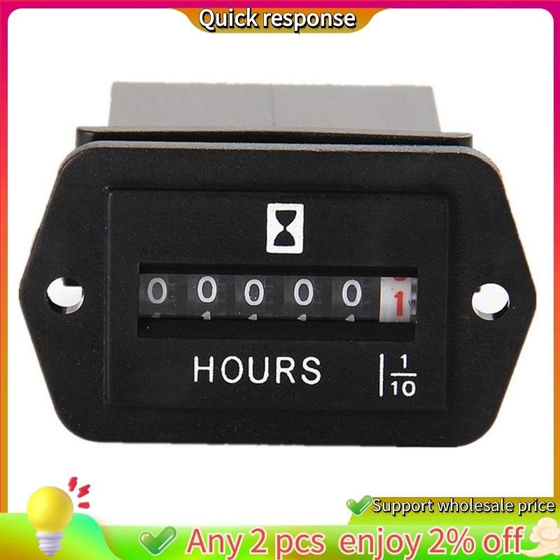 ในสต็อก-dc10v-80v เครื่องวัดชั่วโมงแบบกลไก สําหรับเครื่องยนต์เรือ รถยนต์ รถบรรทุก รถแทรกเตอร์