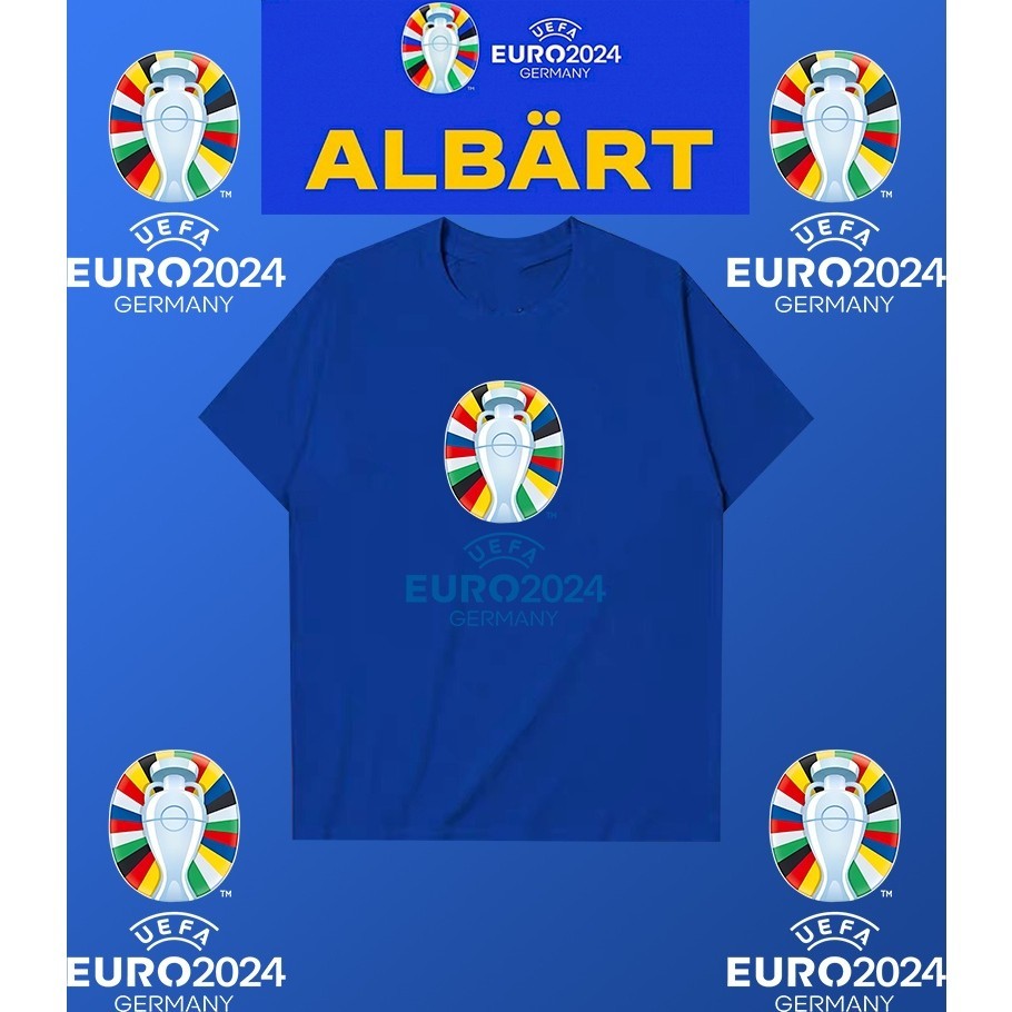 🏆  2024 UEFA🏆 European Championship #G49พิมพ์ผ้าฝ้าย การแข่งขันฟุตบอลยูโร แบบ Unisex S-5XL