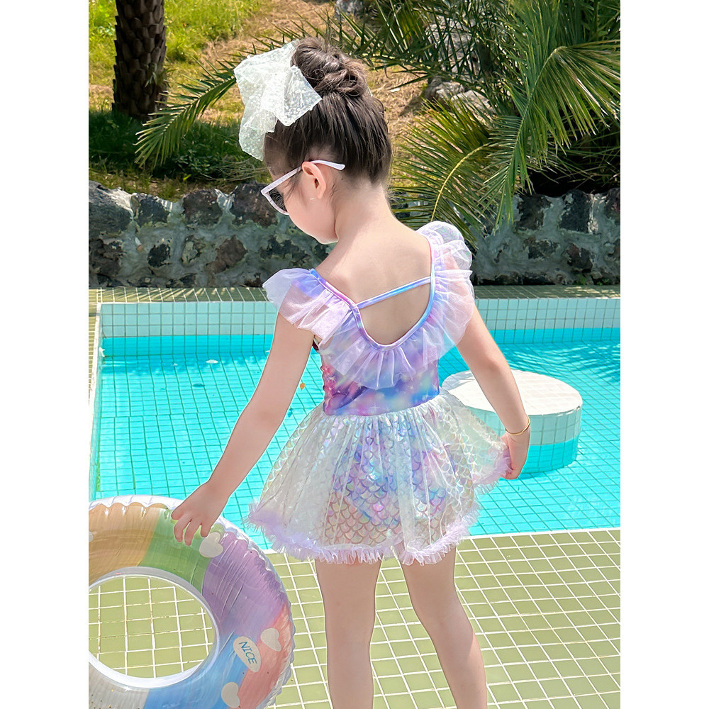 [สินค้าใหม่ฤดูร้อน] พร้อมสต็อก ชุดว่ายน้ําเด็กผู้หญิง คุโรมิ ชุดว่ายน้ําวันพีซชุดว่ายน้ําเด็กหญิงเสื้อกั๊กชุดว่ายน้ําเจ้าหญิงเอลซ่าเงือกกระโปรงชุดว - รูปที่ 4