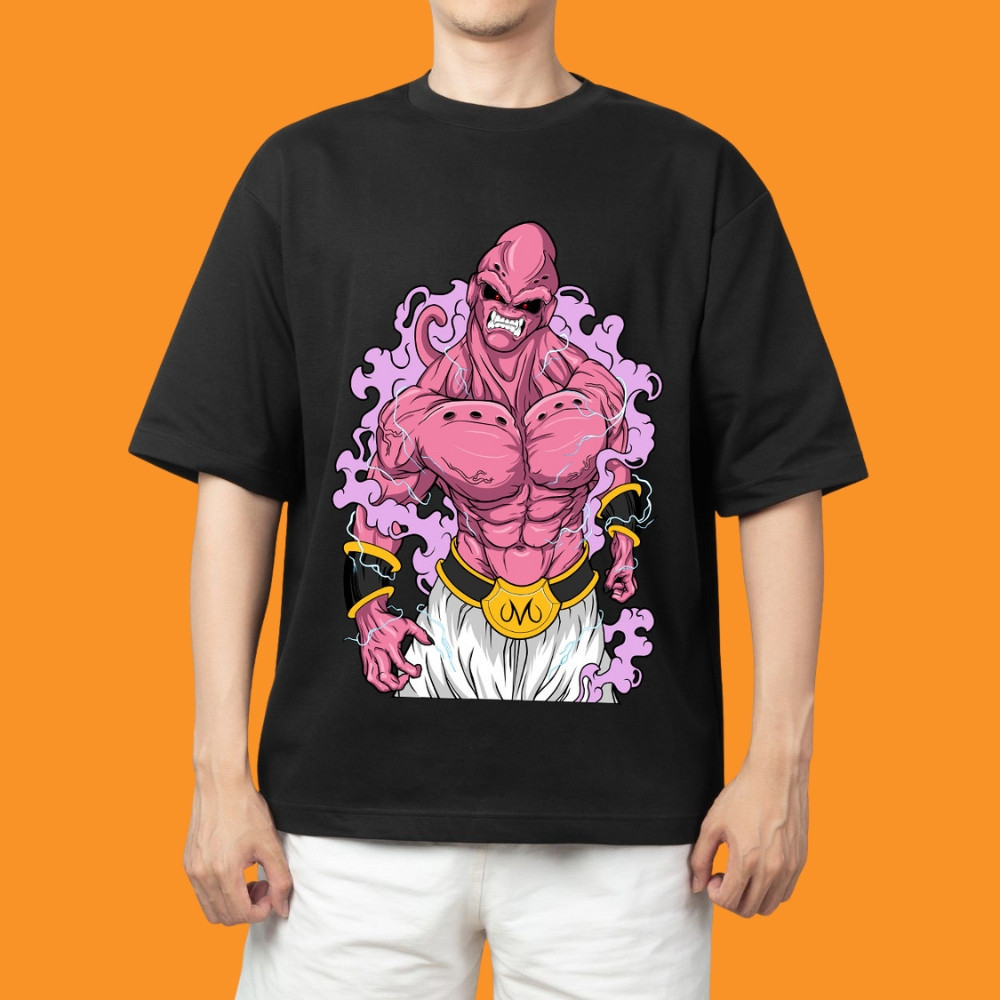 Dragon Ball - เสื้อยืด Majin Buu พิมพ์ลาย 2 ด้าน (ผ้าฝ้าย 100% คม พิมพ์พิเศษ)S-5XL