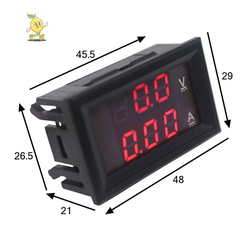 [mozh] Dc 0-100V 10A โวลต์มิเตอร์แบบดิจิตอลแอมป์มิเตอร์ Dual Display เครื่องตรวจจับแรงดันไฟฟ้า Current Meter แผง Amp Volt Gauge 0.28&quot; Led สีแดงสีน้ําเงิน [TH]