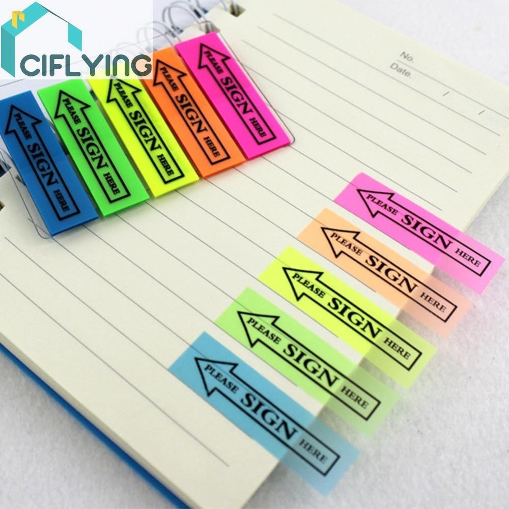 100 ชิ ้ นกาว Memo 44x12.5 มม.พลาสติกซีเมนต ์ Divider Self-Stick หมายเหตุสําหรับการศึกษา [Ciflying.th ]