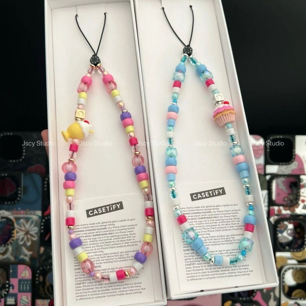 Casetify ฤดูร ้ อนไอศกรีมเค ้ กลูกปัดโซ ่ โทรศัพท ์ มือถือ Frenzy Wrist ins Chain Lanyard