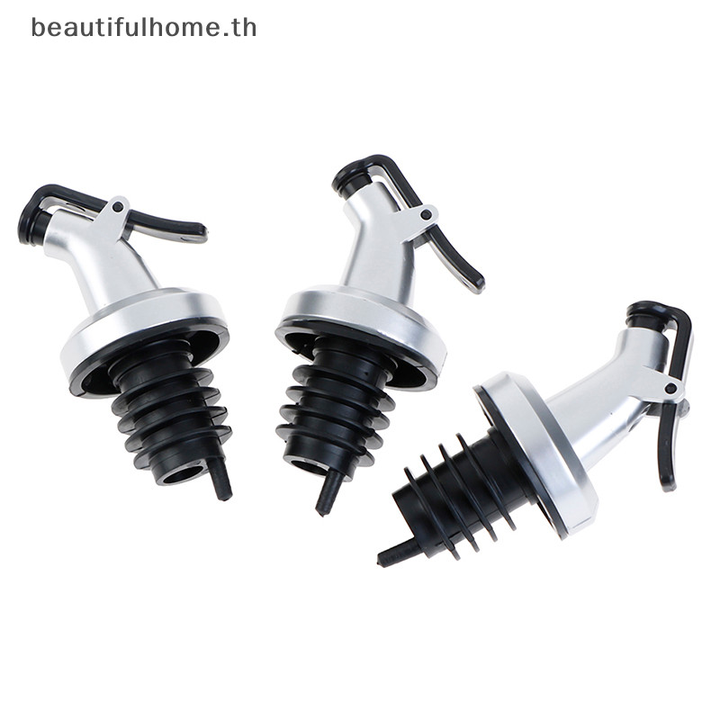 {HG ใหม่} จุกปิดขวดไวน์สแตนเลส 3 ชิ้น ขวดเหล้า Pourer Stopper Dispenser ~