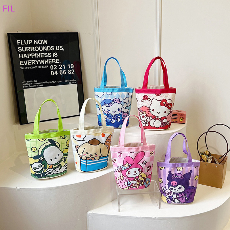 Fil CartoonTote Bag กระเป๋าถือแบบพกพา กระเป๋าช้อปปิ้งนักเรียน OP
