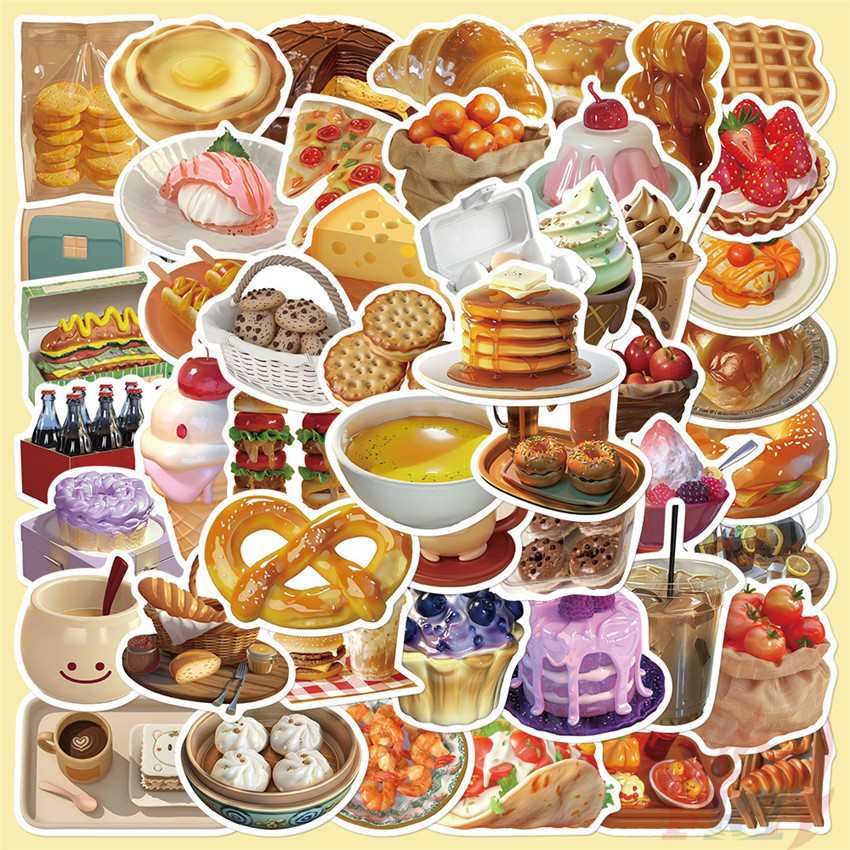 ❉ สติ๊กเกอร์ 3D Delicious Food Series 01 ❉ 50 ชิ้น/เซ็ต DIY แฟชั่นสติ๊กเกอร์สติ๊กเกอร์กันน้ํา