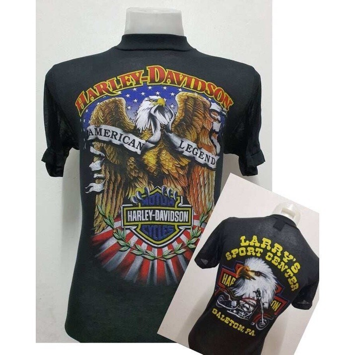 S-5xl เสื้อยืด Harley Davidson: Thin 50 มุ้งกันยุง: บางสบายสไตล์ย้อนยุค Retro 3D EMBLEM Label [SML XL]