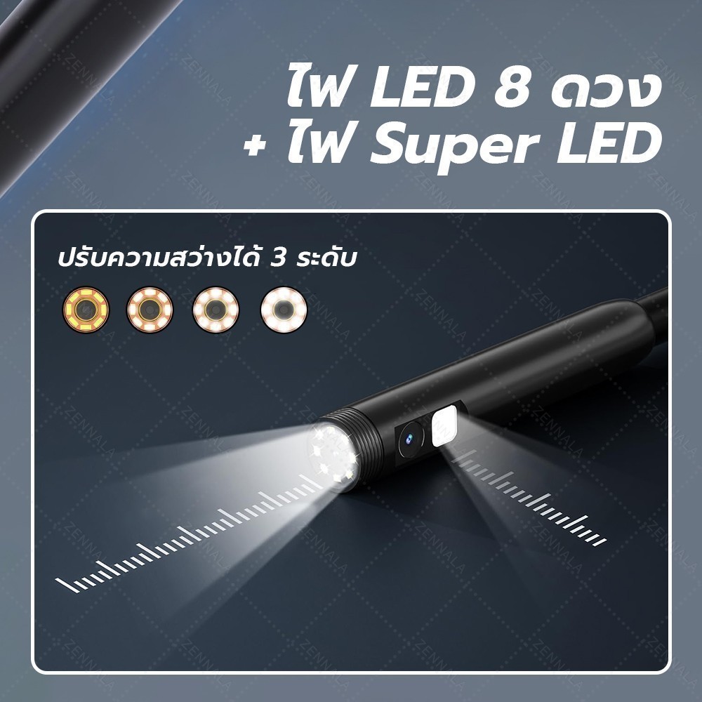 พร้อมส่ง   กล้องงู 2 เลนส์ 3IN1 Full HD 8mm สายยาว 2m / 10m Micro USB-TypeC-Lightning ใช้ได้กับสมาร์ทโฟนทุกร่น ราคา ถูกที่สุด ดีลบีเคเค แกลเลอรีภาพที่ 8