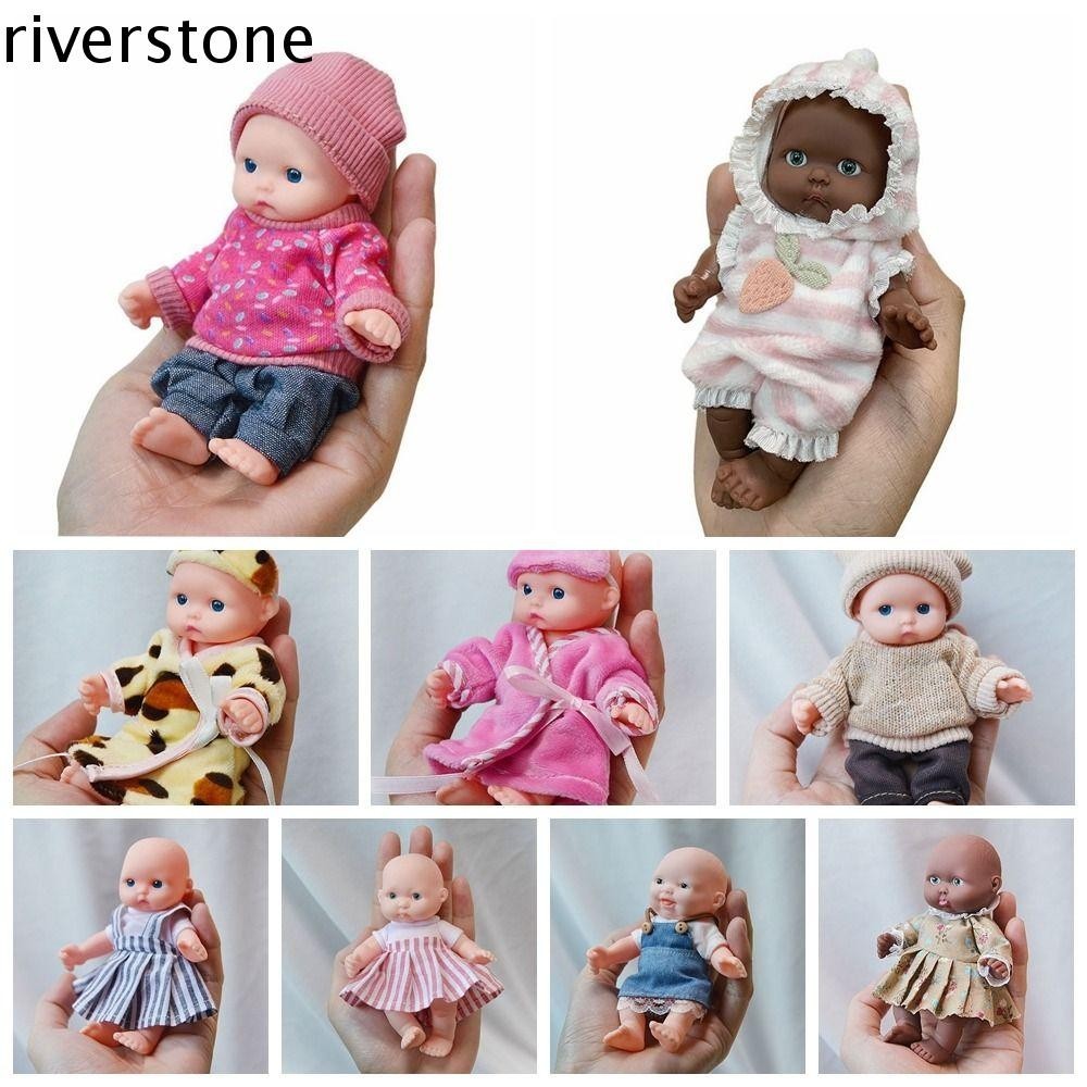 Riverstone 1 ชุด Reborn ตุ๊กตา, 12 ซม.ตุ๊กตาเสื้อผ้า Reborn ตุ๊กตาเด็ก, ตุ๊กตาอุปกรณ์เสริมชุดนอนชุดซิลิโคนปาล์มตุ๊กตาตกแต่งคริสต์มาส