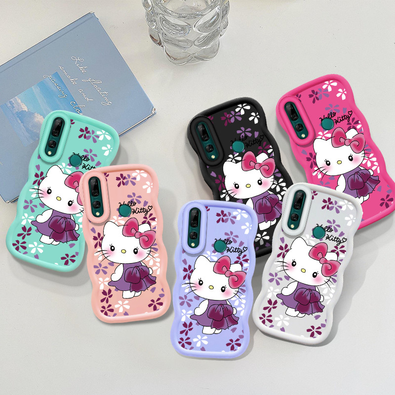 สําหรับ Huawei Nova 3i 7i / Huawei Y6P Y9S Y9 Prime 2019 / Honor X9A X9A / P สมาร์ท Z ปลอกการ์ตูนน่ารักสีม่วงโบว์กระโปรง Kitty Cat Macaron คลื่นรูปร่างซิลิโคน Soft Shell