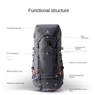 CAMEL 65L กลางแจ้งแสงปีนเขากระเป๋าเป้สะพายหลังเดินป่ามืออาชีพความจุขนาดใหญ่ไหล่