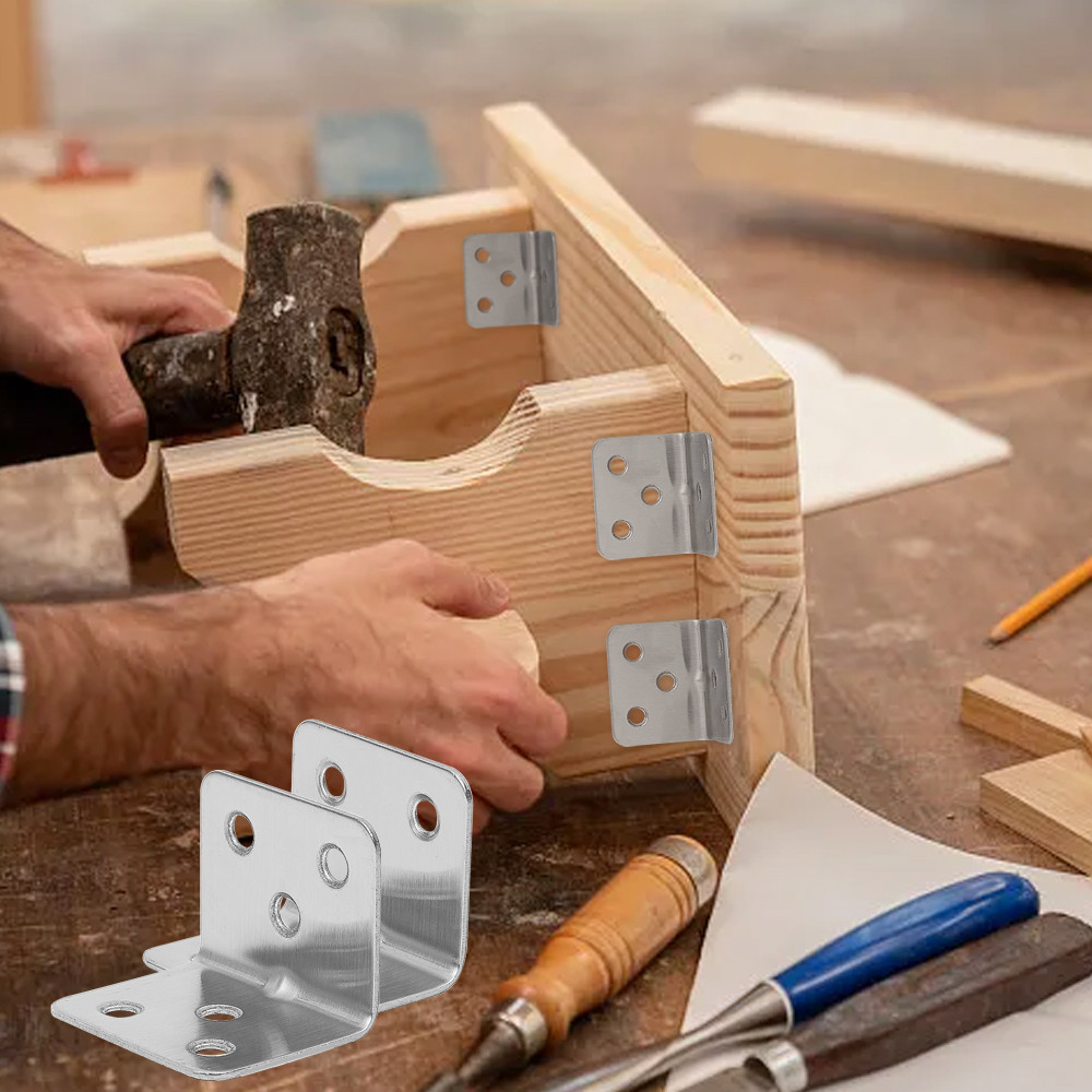 วงเล็บมุม90องศามุมขวา-รูปตัว ล สแตนเลสวงเล็บไม้เฟอร์นิเจอร์ตู้ตัวเชื่อมต่อ-วงเล็บมุมฮาร์ดแวร์บ้านเครื่องมือเชื่อมต่อ - รูปที่ 5