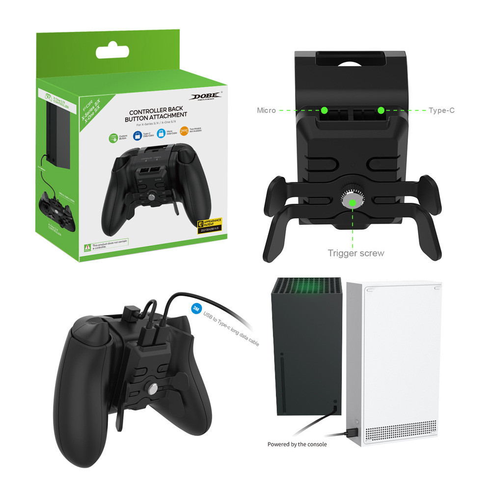 Dobe Controller ปุ่มด้านหลังสําหรับ Xbox One S/X Series S/X สิ่งที่แนบมาเปลี่ยนกลับ Controller Paddle พร้อมสายเคเบิลข้อมูล Type-c