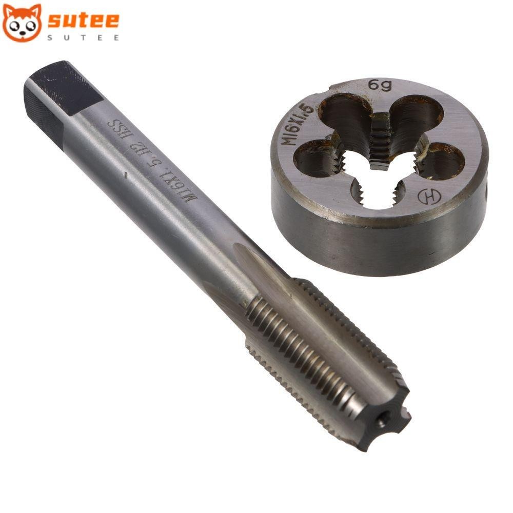 Suteee ชุดต๊าปและตายเมตริก เกลียวต๊าปสกรู คุณภาพสูง|Tap & Die Kit M16 x 1.5 มม. สําหรับซ่อมด้าย Bolt สกรูน็อต