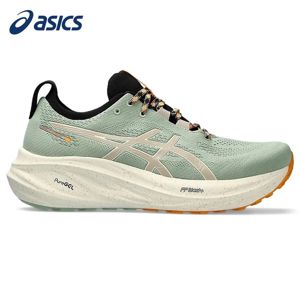 Popular Hot Asics Gel-Nimbus 26 รองเท้าผู้ชายและผู้หญิง | ใหม่รองเท้าวิ่งกีฬาลําลองพื้นหลังสีเขียว