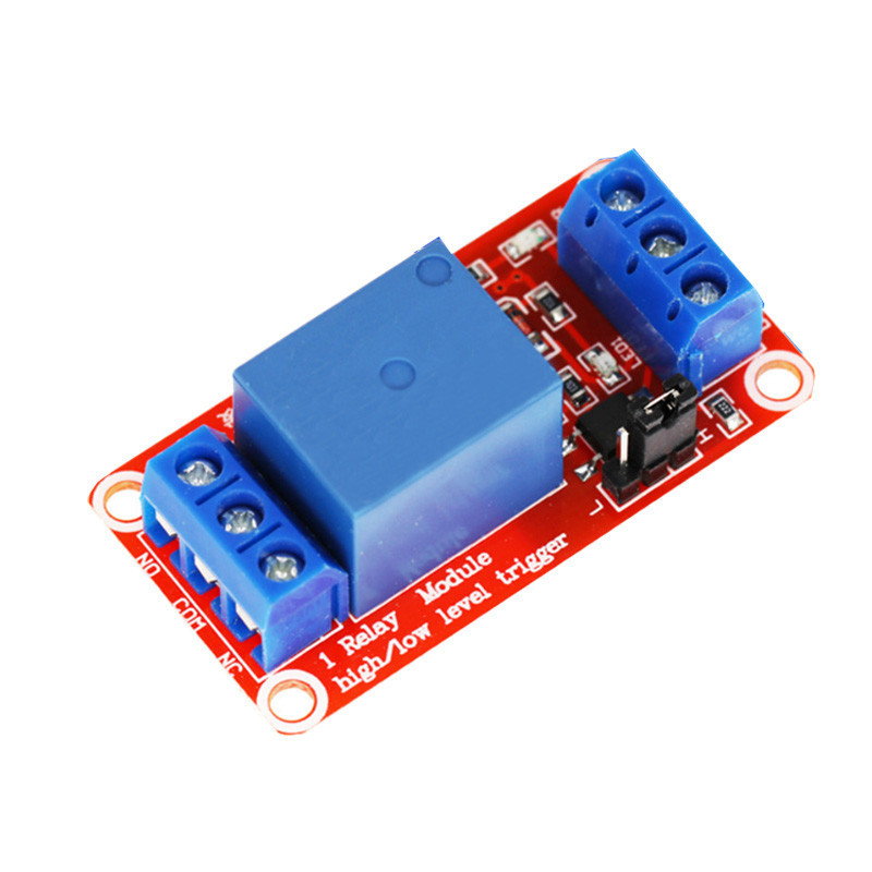 โมดูลรีเลย์ 1 ช่อง DC 5V 9V 12V 24V การควบคุมทริกเกอร์ระดับสูงและต่ําพร้อม Optocoupler สีแดง