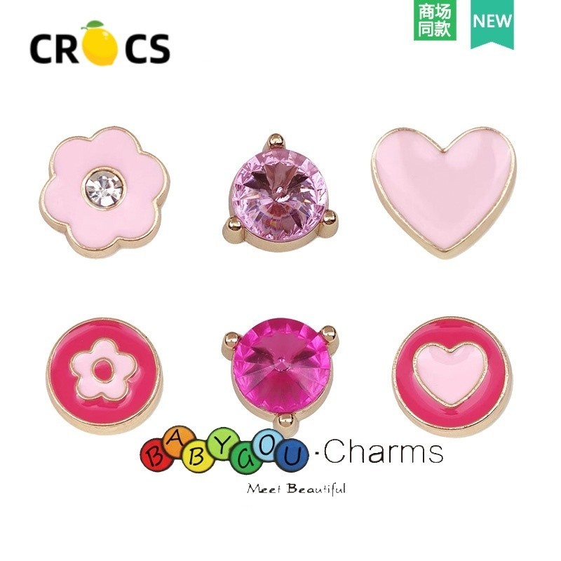 Jibbitz Crocs Charms อุปกรณ์รองเท้าโลหะรองเท้าหัวเข็มขัดรองเท้าแตะ High-End ตกแต่งหัวเข็มขัด Diy Creative รองเท้าตกแต่งโบว์อัญมณีหัวเข็มขัดรองเท้ากระเป๋าอุปกรณ์เสริม