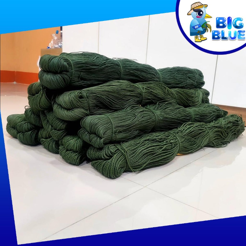 เชือกโปลีสีขี้ม้าเขียว ( เบอร์ 380/6- 380/75 )ด้ายเขียว ด้ายไนล่อนสีเขียว ด้ายโปลีเขียวใจ เชือกเขียวเล็ก