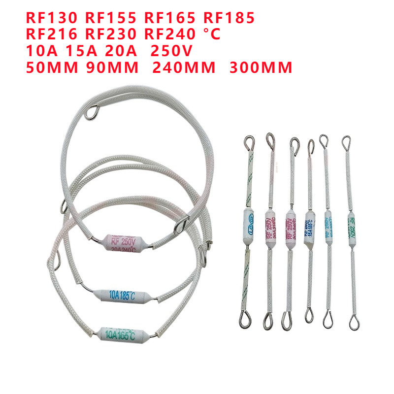 Rf130 RF155 RF165 RF185 RF216 RF230 RF240 °C 10A 15A 20A 250V 50 มม.90 มม.240 มม.300 มม.หม้อหุงข้าวเซรามิคความร้อนฟิวส์