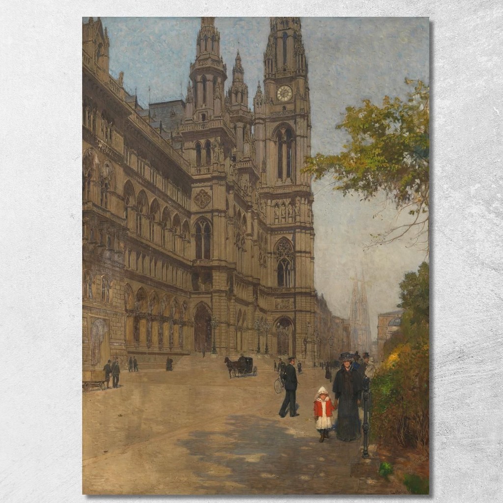 The New Town Hall Carl Moll, cml19 ภาพพิมพ์บนผ้าใบแคนวาส