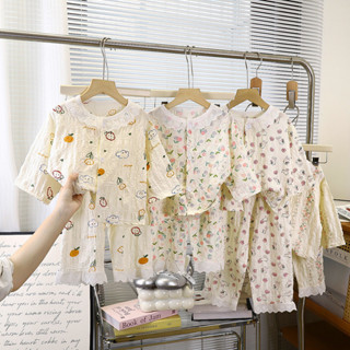 สาวแขนยาวบางชุดนอนสาวฤดูใบไม้ผลิฤดูใบไม้ร่วงฤดูร้อนเวลาผ้าฝ้…