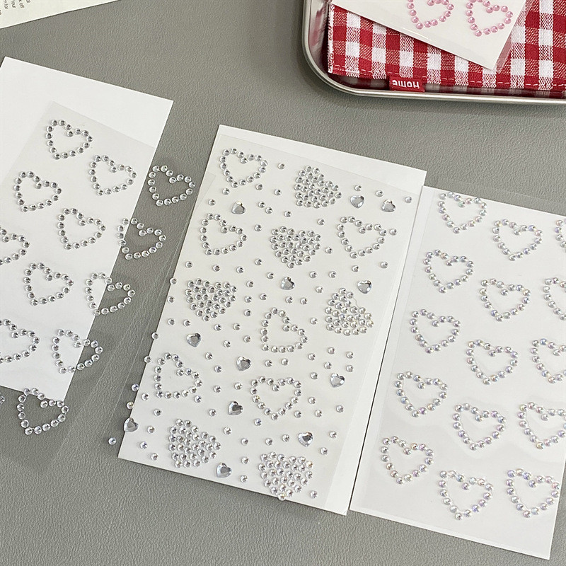 Ins สติกเกอร์คริสตัล Love Stars สติ๊กเกอร์ DIY สมุดภาพตกแต่ง